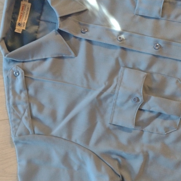 🆕 VINTAGE +PLUS HORACE Professionals WORK SHIRT w/ Pockets & Shoulder Lapels!! - Picture 3 of 6
